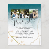 HAUSHALT Modernes, Abstraktes Aquamarines Gold-Hoc (Vorderseite)