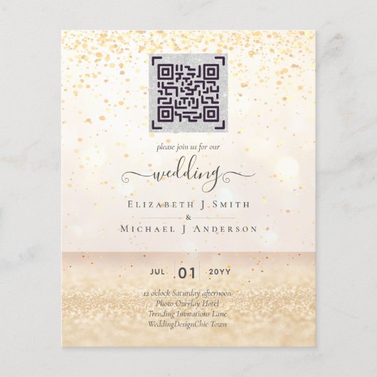 HAUSHALT Modernes FOTO Hochzeit INVITE QR CODE UAW Flyer (Vorne)