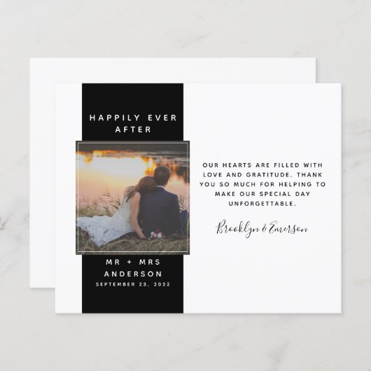 HAUSHALT Modernes Foto Hochzeit Vielen Dank (Vorne/Hinten)