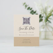 HAUSHALT Modernes FOTO SAVE THE DATE QR-CODE-UAWG (Stehend Vorderseite)