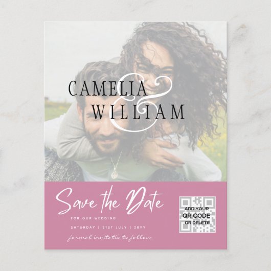 HAUSHALT Modernes FOTO Save the Date QR-CODE-UAWG Flyer (Vorne)
