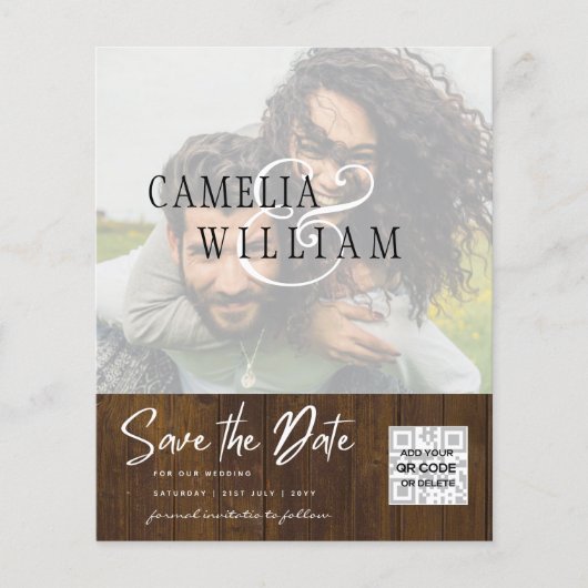 HAUSHALT Modernes FOTO Save the Date QR-CODE-UAWG Flyer (Vorne)