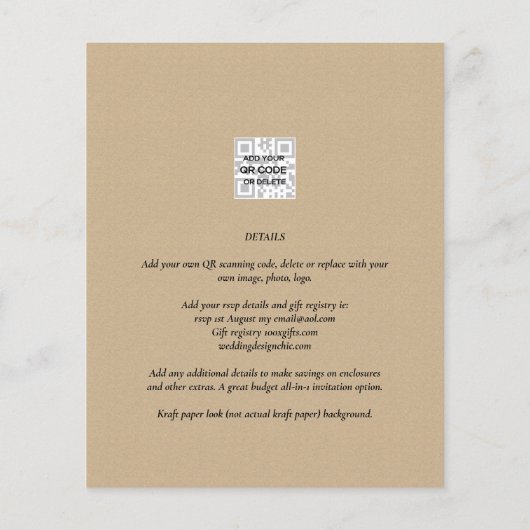 HAUSHALT Modernes FOTO Save the Date QR-CODE-UAWG Flyer (Hinten)