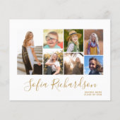 HAUSHALT Modernes Gold Script Foto Bekanntgabe (Vorderseite)