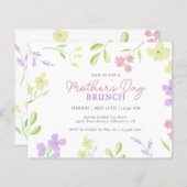 Haushalt Muttertag Brunch Soft Floral Einladung (Vorne/Hinten)