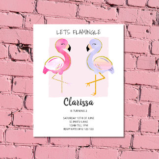 HAUSHALT Niedlich Flamingo Pink Girly Einladung
