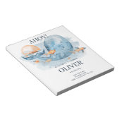 HAUSHALT Niedlicher Whale Aquarell Geburtstagsfeie Notizblock (angewinkelt)