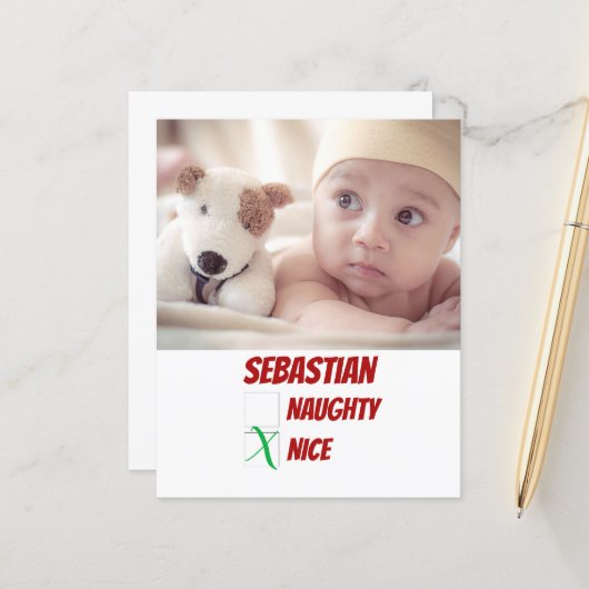 HAUSHALT Personalisiert frech oder schön Weihnacht (Vorderseite/Rückseite Beispiel)