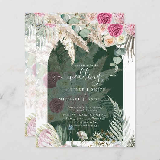 HAUSHALT Pink Pampas Grass Wedding (Vorne/Hinten)