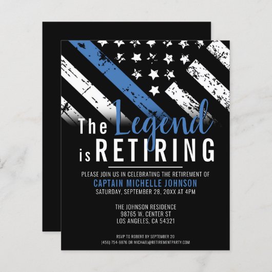 Haushalt Polizeieinziehung Thin Blue Line Party (Vorne/Hinten)