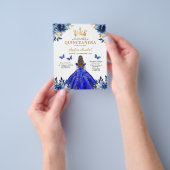 Haushalt QR Code Floral Royal Blue Quinceanera Flyer (Gruppe)