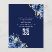 Haushalt QR Code Floral Royal Blue Quinceanera Flyer (Hinten)