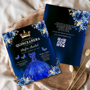 Haushalt QR Code Quinceanera Royal Blue Princess