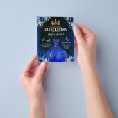 Haushalt QR Code Quinceanera Royal Blue Princess Flyer (Gruppe)