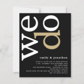 HAUSHALT QR Code White Gold Black Wedite Einladung (Vorderseite)