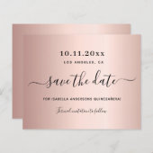 Haushalt Quinceanera Rose Gold Save the Date (Vorne/Hinten)