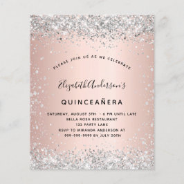 Haushalt Quinceanera Rose Gold Silber Einladung