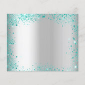 Haushalt Quinceanera Silber Save the Date aquamari (Rückseite)