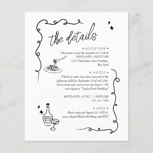 HAUSHALT - Quirky Doodle Alles in einer Einladung  (Rückseite)