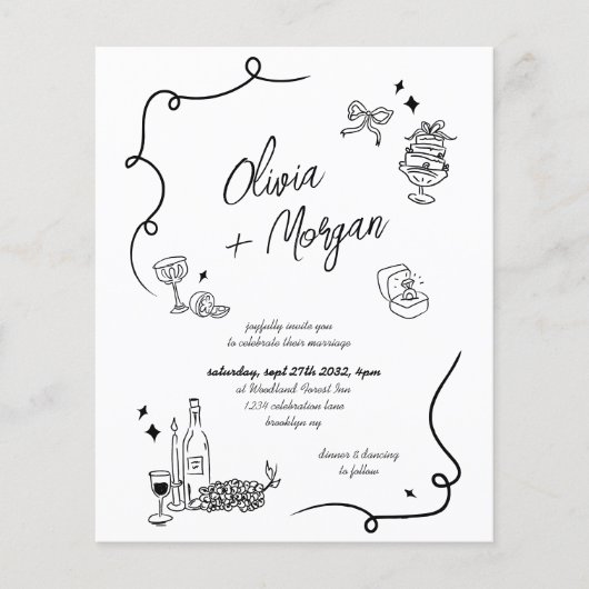 HAUSHALT - Quirky Doodle Alles in einer Einladung (Vorderseite)