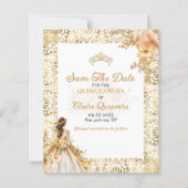 HAUSHALT Radiant Gold Quinceanera Save the Date (Vorderseite)