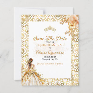 HAUSHALT Radiant Gold Quinceanera Save the Date