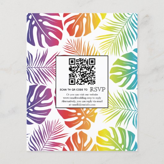 HAUSHALT Rainbow Homosexuelle Hochzeit Einladung (Rückseite)