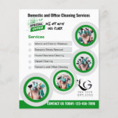 ⭐️ HAUSHALT-Reinigungsdienste: grüne Vorlage Flyer (Vorne)