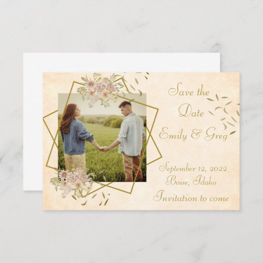 Haushalt Romantischer Länderstil Save the Date Einladung (Vorne/Hinten)