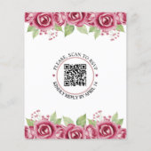 HAUSHALT Rosa Rosen QR-Code Einladung Hochzeit (Rückseite)