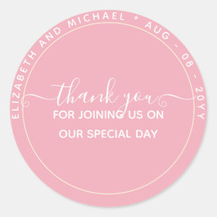 HAUSHALT Rosa Vielen Dank für Monochrome Runder Aufkleber