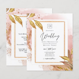 HAUSHALT Rose Gold Blätter Hochzeitsstipendium QR-