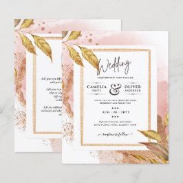 HAUSHALT Rose Gold Blätter Hochzeitsstipendium QR-