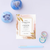 HAUSHALT Rose Gold Blätter Hochzeitsstipendium QR- Flyer (Einzeln)