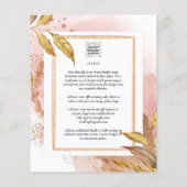 HAUSHALT Rose Gold Blätter Hochzeitsstipendium QR- Flyer (Hinten)