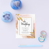 HAUSHALT Rose Gold Blätter Hochzeitsstipendium QR- Flyer (Einzeln)