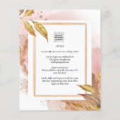 HAUSHALT Rose Gold Blätter Hochzeitsstipendium QR- Flyer (Hinten)