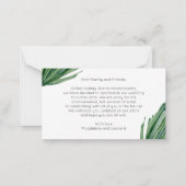 Haushalt, Rose über grüne Hintergrundinformationen Mitteilungskarte (Rückseite)