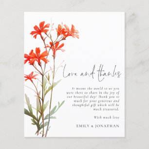 HAUSHALT Rote Wildblumen 3 Foto QR Hochzeit Dank