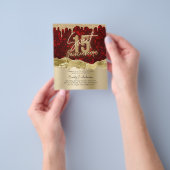 HAUSHALT Roter Gold Foil Glitzer Quinceanera 15. F Flyer (Gruppe)