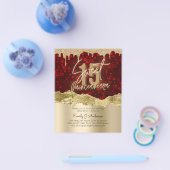 HAUSHALT Roter Gold Foil Glitzer Quinceanera 15. F Flyer (Einzeln)