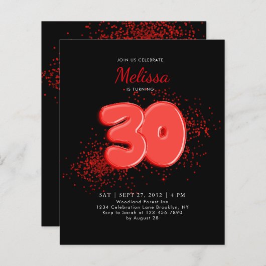 HAUSHALT Roter Schwarzer Balken Confetti Erwachsen (Vorne/Hinten)