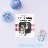 HAUSHALT Rotes Kariertes Foto I DO Verlobung Einla Flyer (Einzeln)