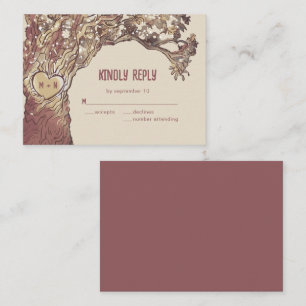 HAUSHALT Rustikal geschnitzter Herzbaum Hochzeitsk Mitteilungskarte