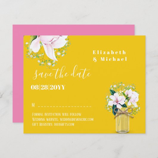 HAUSHALT Rustikal rosa Magnolias floral retten die (Vorne/Hinten)