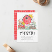 Haushalt Rustikale Barnyard Tiere Kids Farm Geburt Mitteilungskarte (Vorderseite/Rückseite Beispiel)