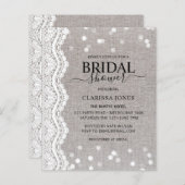 HAUSHALT Rustikale Burlap Lace Bridal Dusche Einla (Vorne/Hinten)