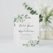 HAUSHALT Rustikale Eukalyptus Brautdusche Einladun (Stehend Vorderseite)