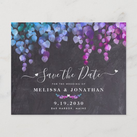 Haushalt Rustikale Eukalyptusspät Save the Date ei (Vorderseite)