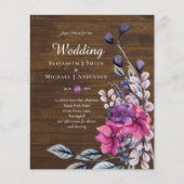 HAUSHALT Rustikale Fuchsia Floral Woodland Hochzei (Vorderseite)